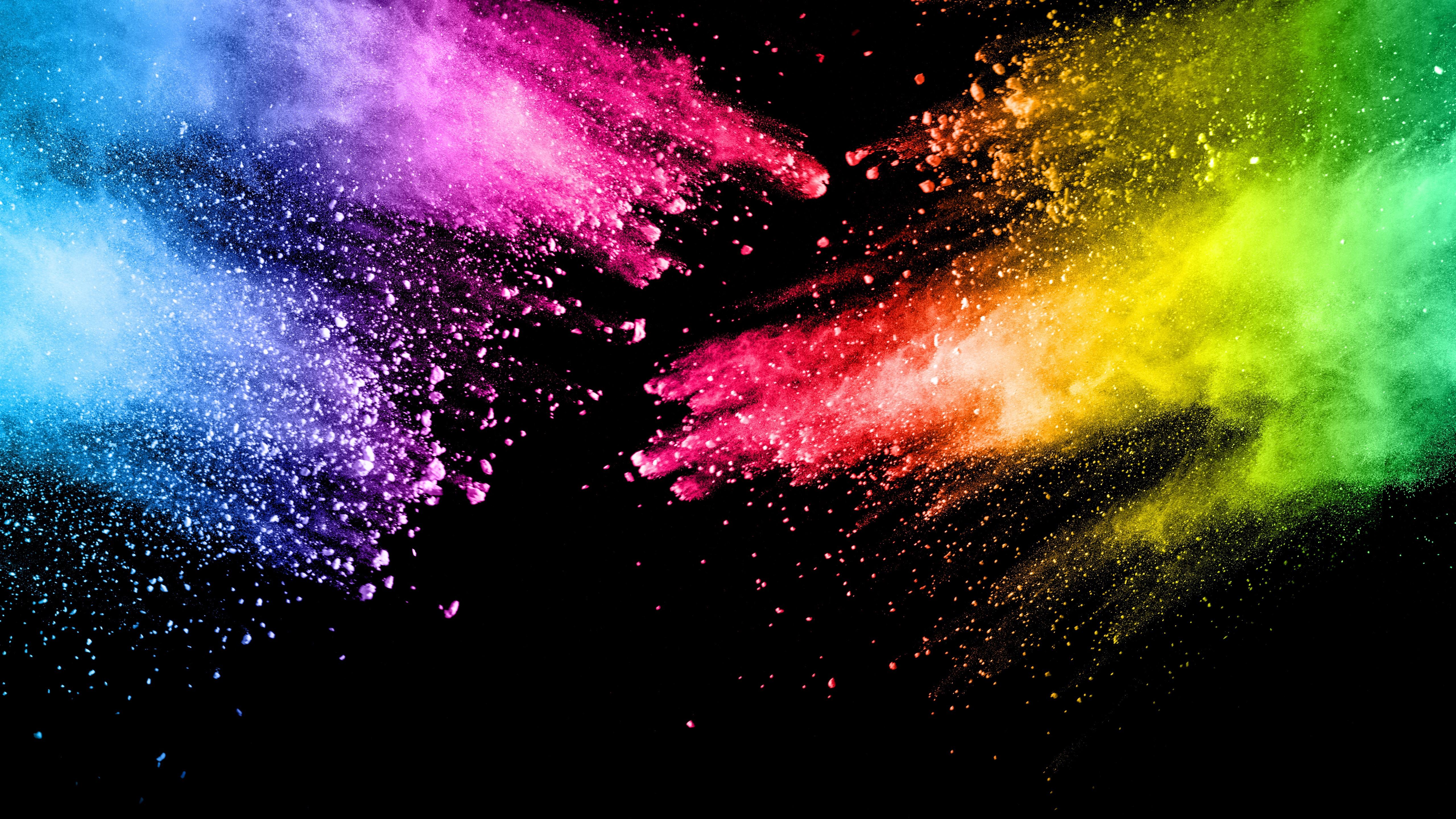 Wallpaper Colorful paint, splash, rainbow colors, abstract