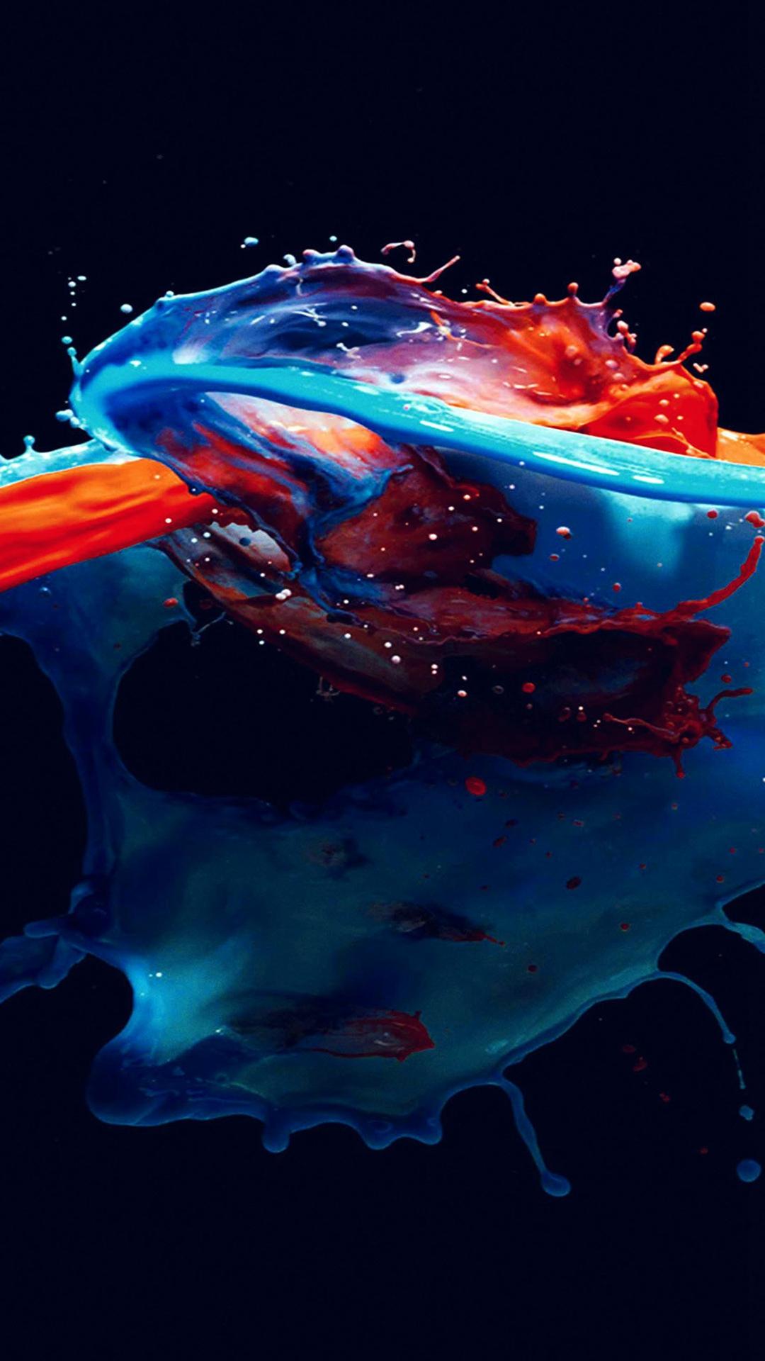 Paint Splash Art Illust Dark Blue Red Watercolor iPhone 8