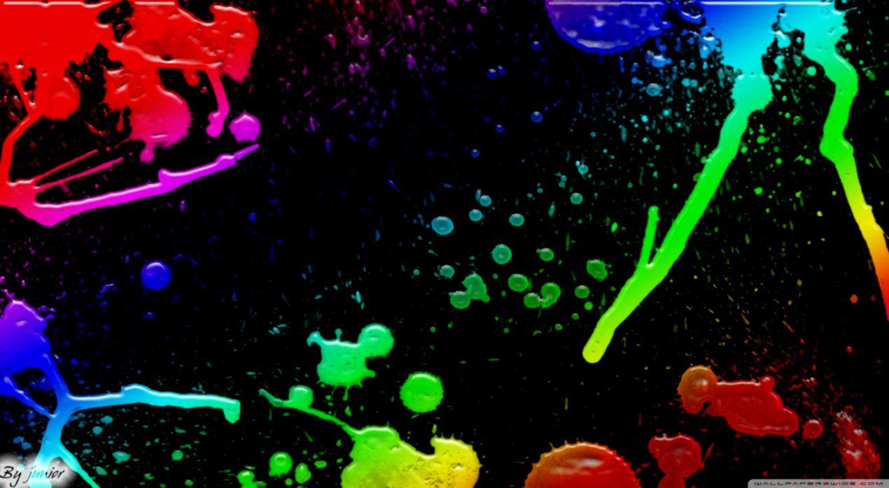 Neon Paint Splatter Desktop Background