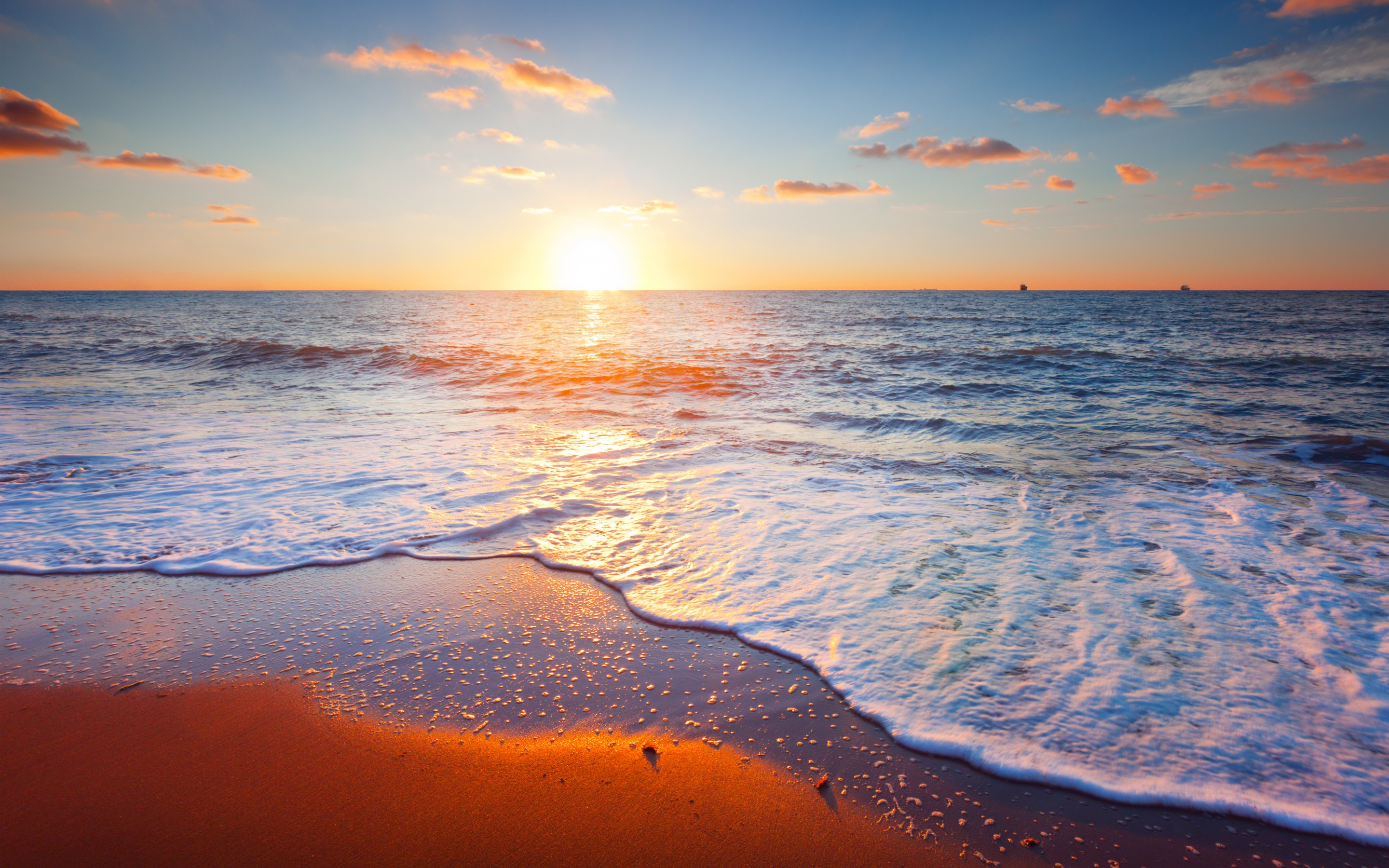 Beautiful Sea Sunset Scene Wallpaper and Free Stock