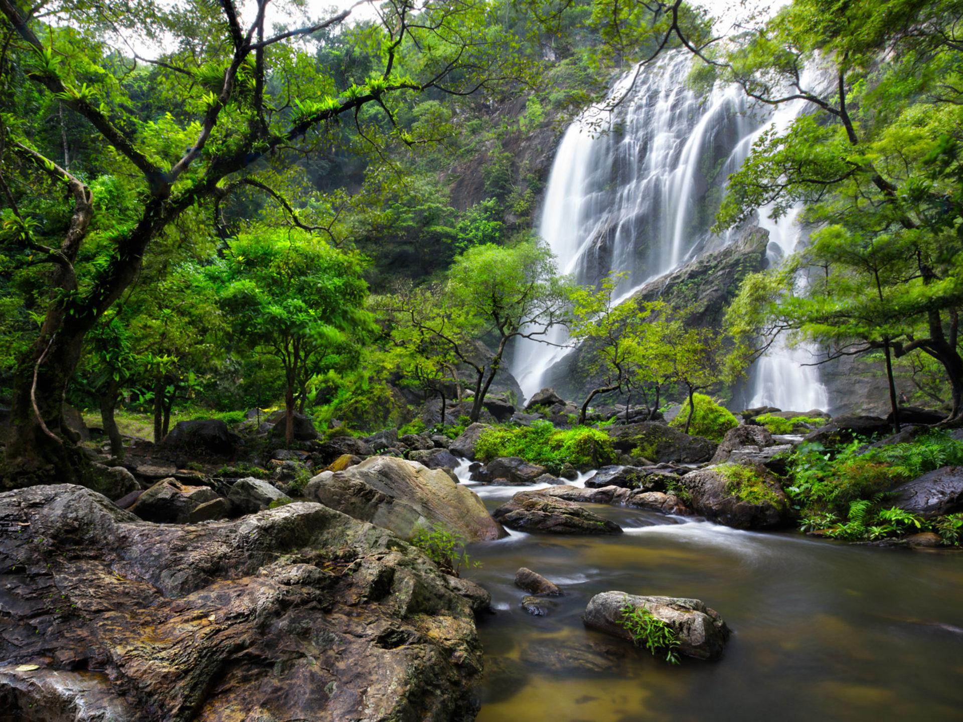 Waterfall Khlong Lan National Park In Thailand Kamphaeng