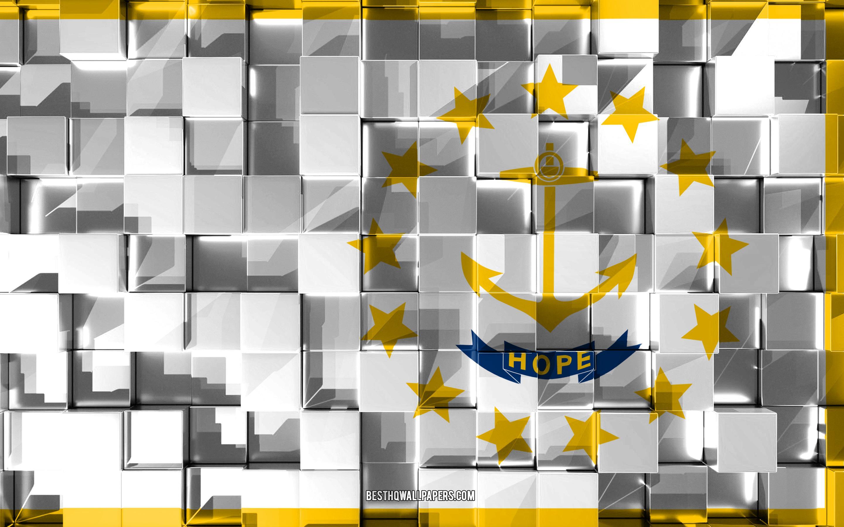 Download wallpaper Flag of Rhode Island, 3D flag, US state