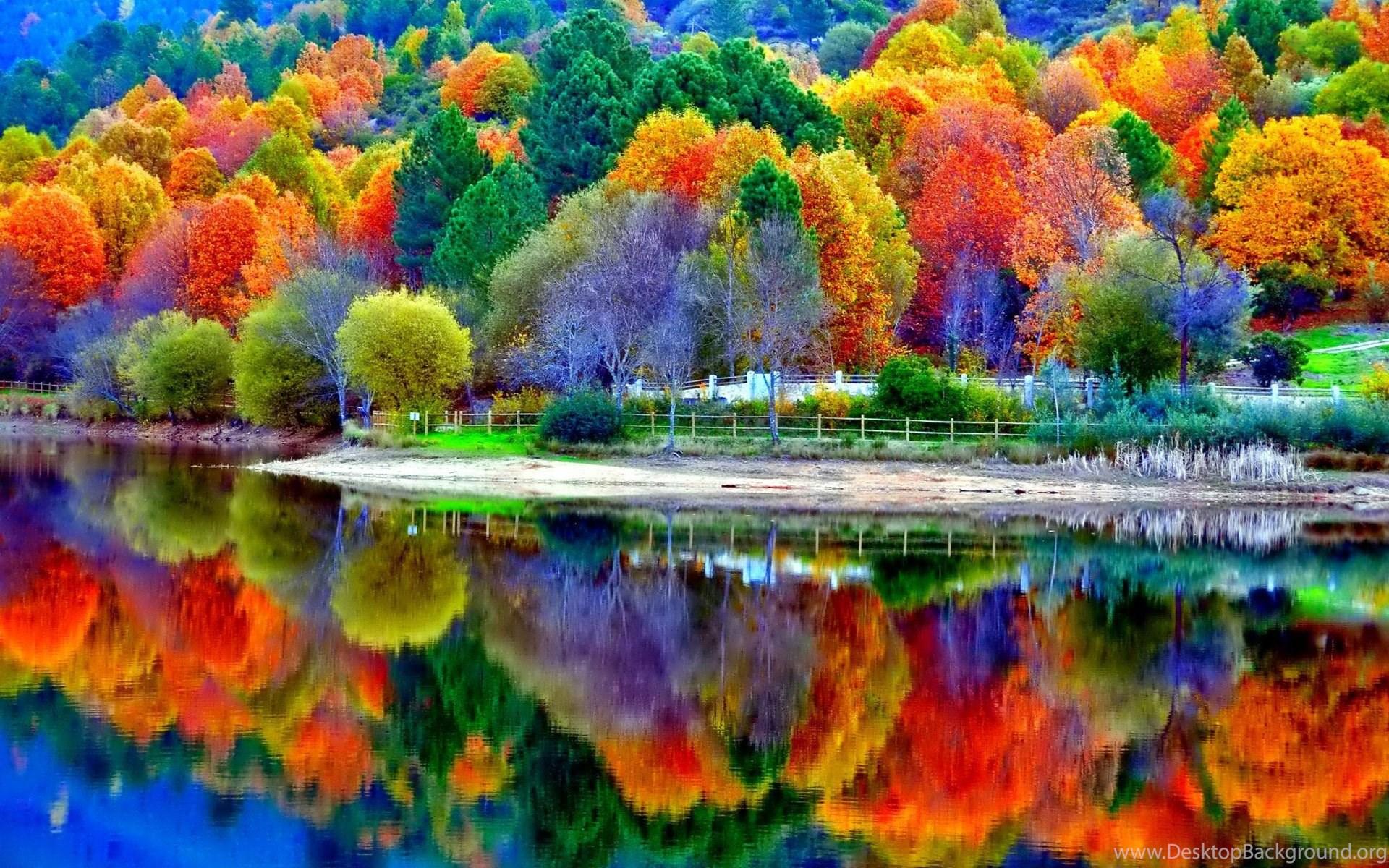 Beautiful Autumn Lake Scenery Wallpaper Desktop Background