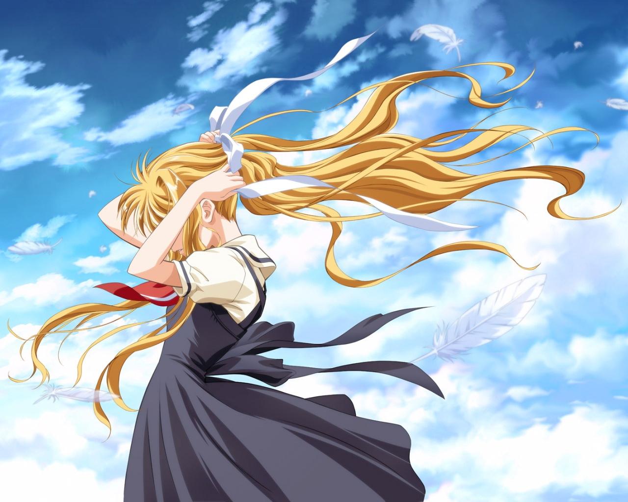 Download wallpaper 1280x1024 air, kamio misuzu, girl, blond