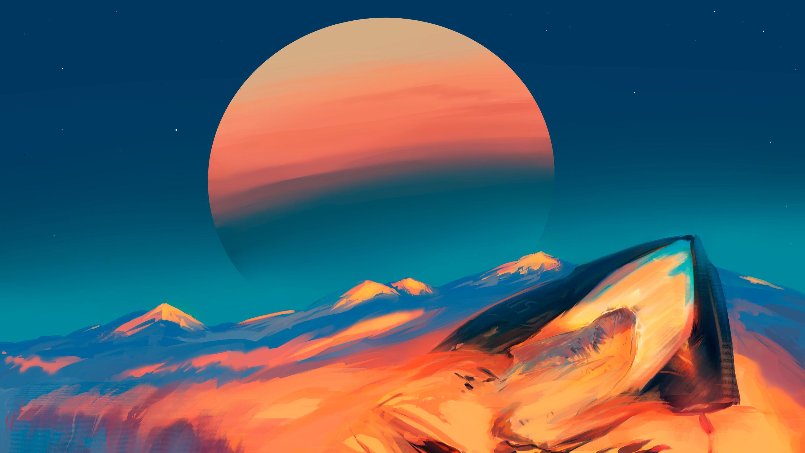 Scifi Desert Planet Digital Art, HD Artist, 4k Wallpaper