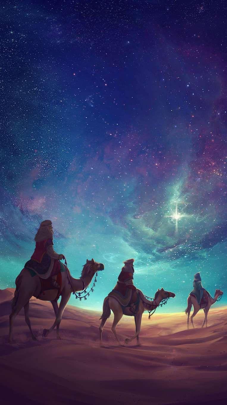 Desert Night Camel Stars iPhone Wallpaper. iPhone in 2019