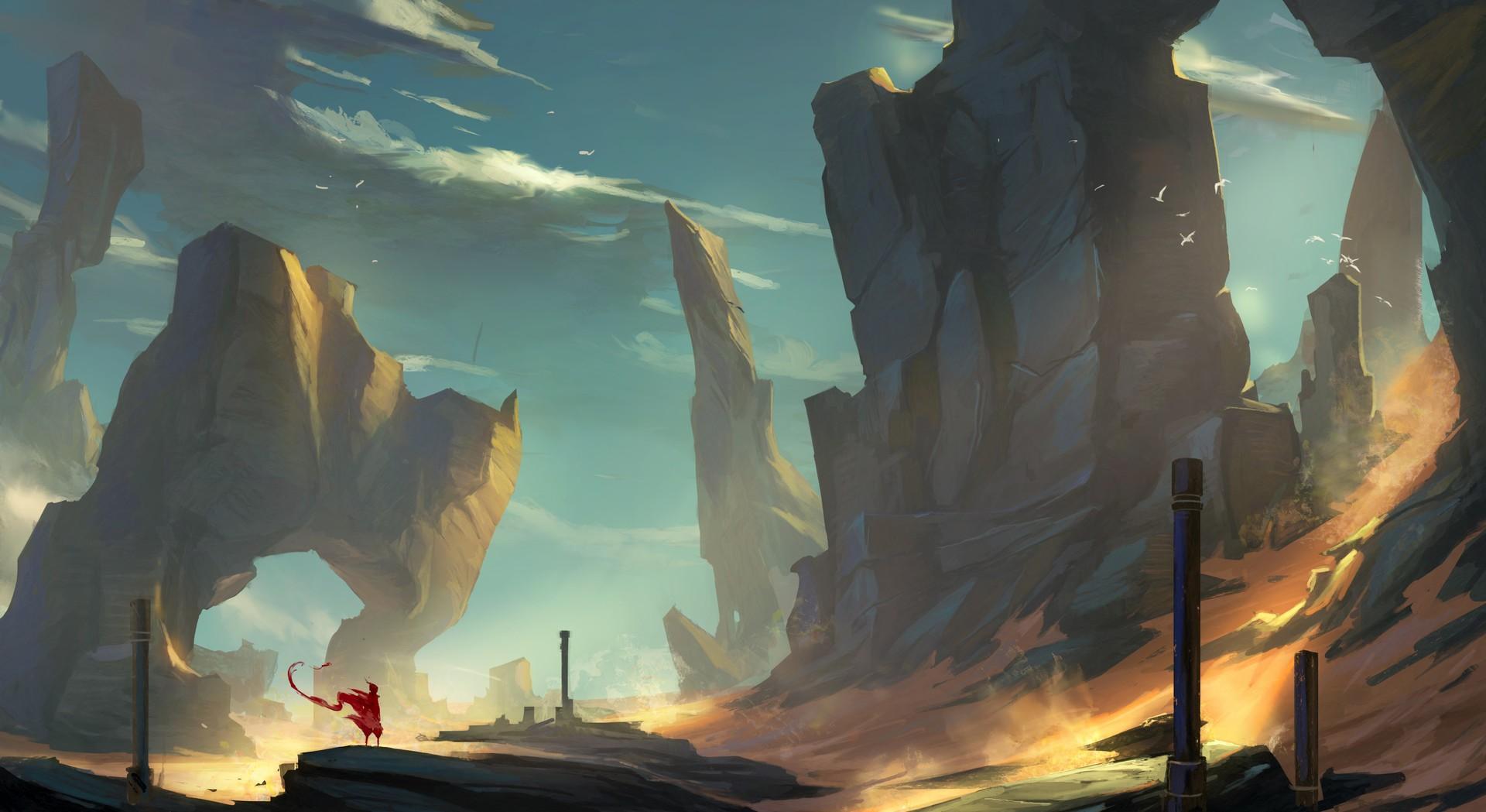 desert fantasy art landscape artwork journey game