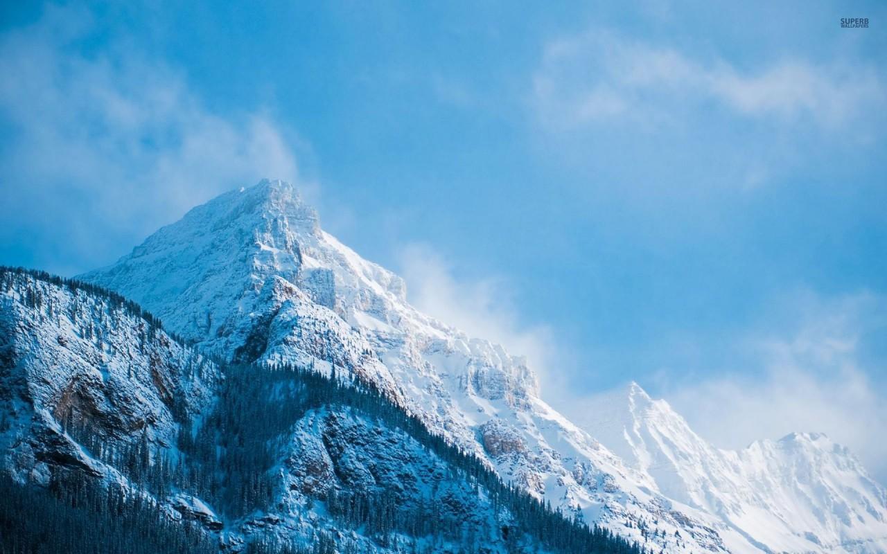 White & Blue Mountain Peaks wallpaper. White & Blue