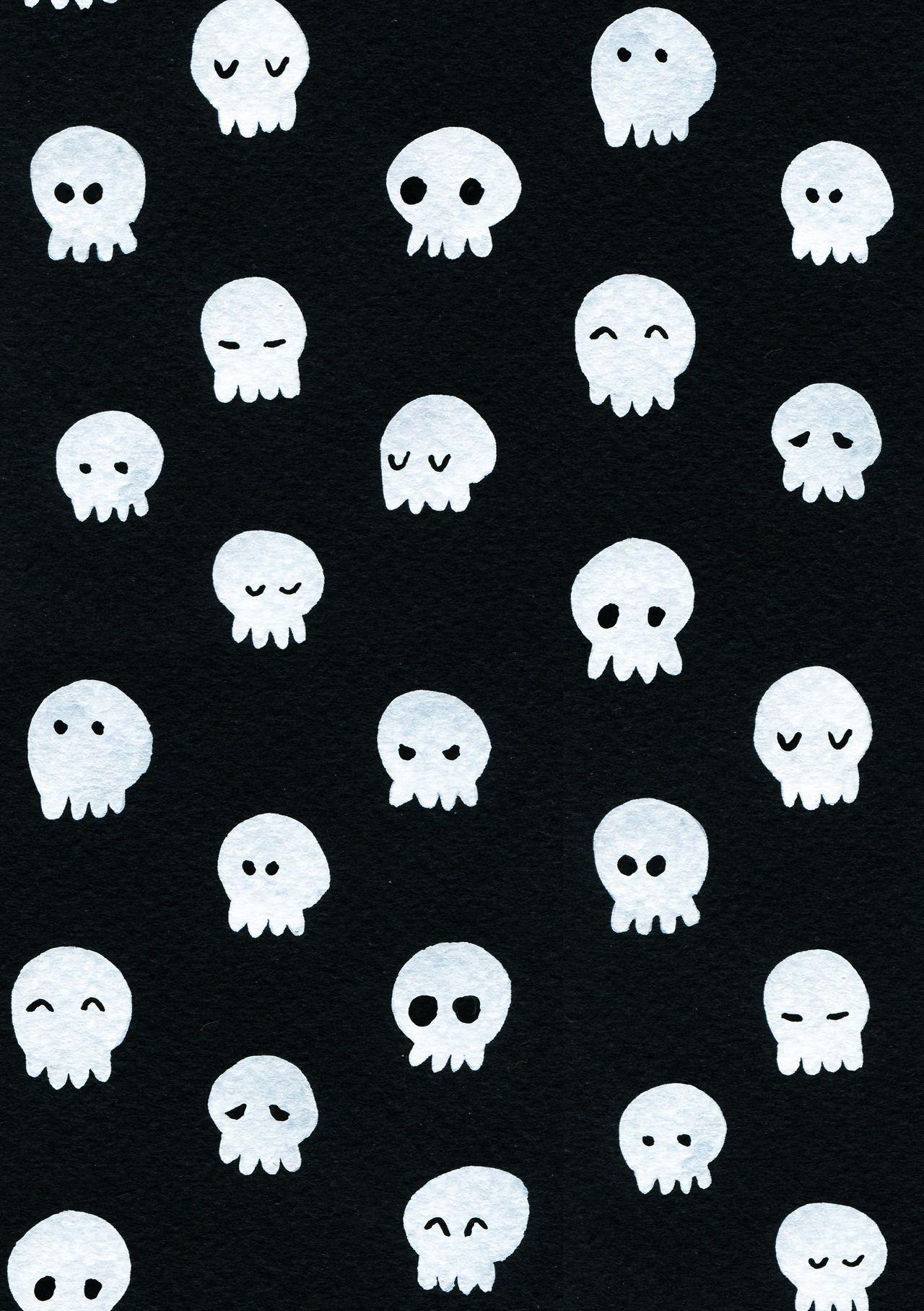 Cute Halloween skulls wallpaper