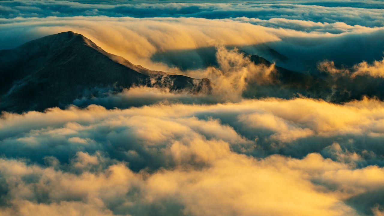 Wallpaper Above clouds, Mountain peak, 4K, Nature