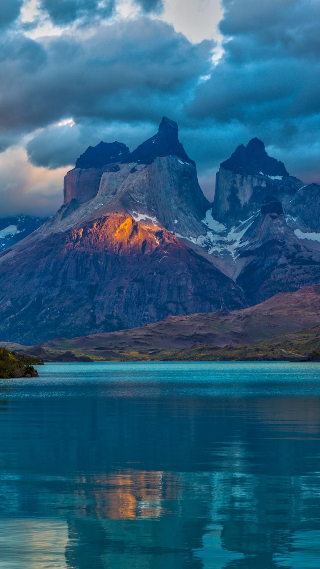 Landscape Argentina Mountain Lake Patagonia Clouds Wallpaper