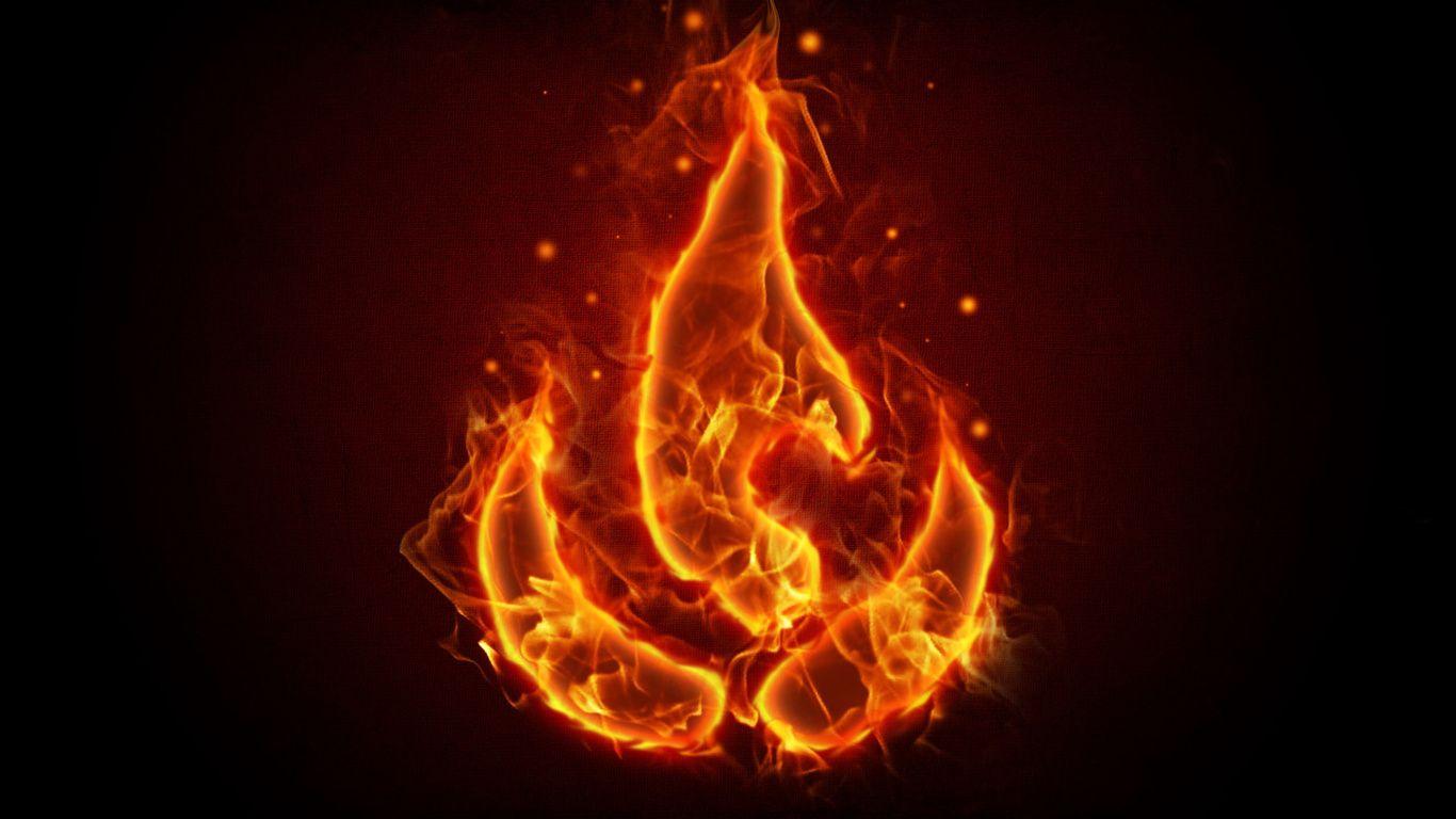 Wallpaper symbol, fire, lord of the elements, 3D, widescreen