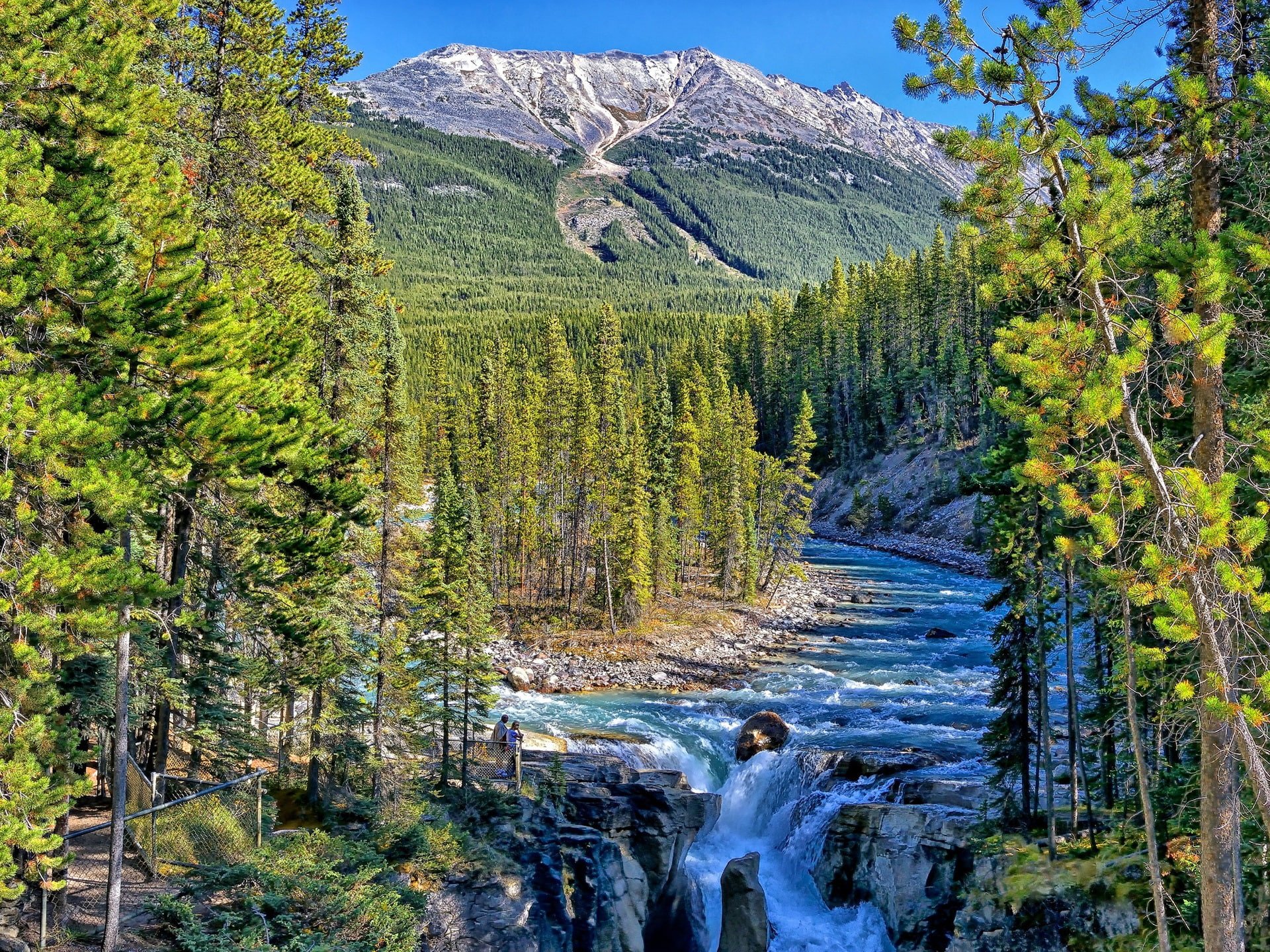 HD wallpaper: Sunwapta Falls, Jasper National Park, Alberta