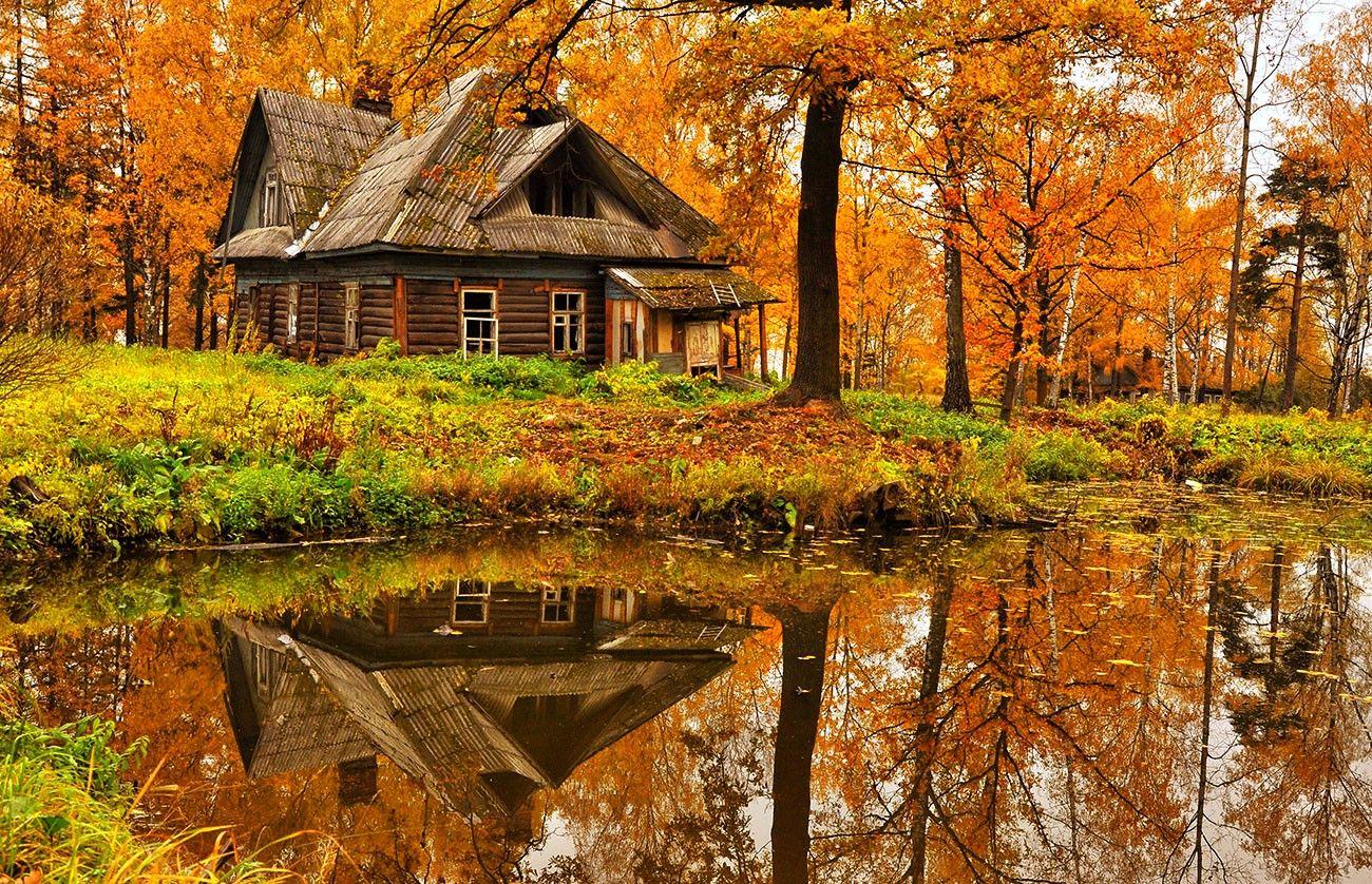 Autumn Cabin Wallpaper