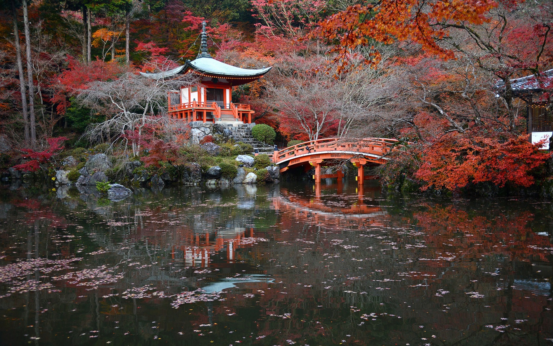 Download wallpaper Japanese temple, autumn, Japanese