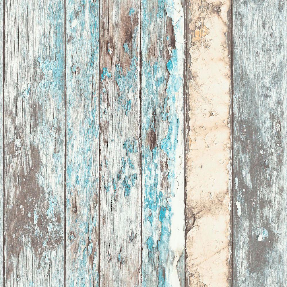 Grandeco Exposure Weathered Wood Teal Wallpaper