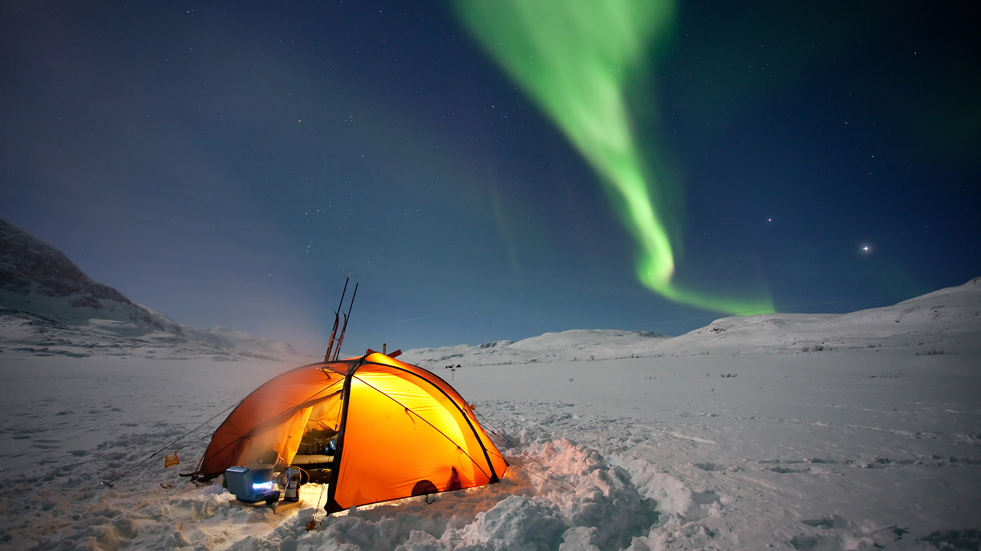 Camping Northern Lights Iceland Wallpaper