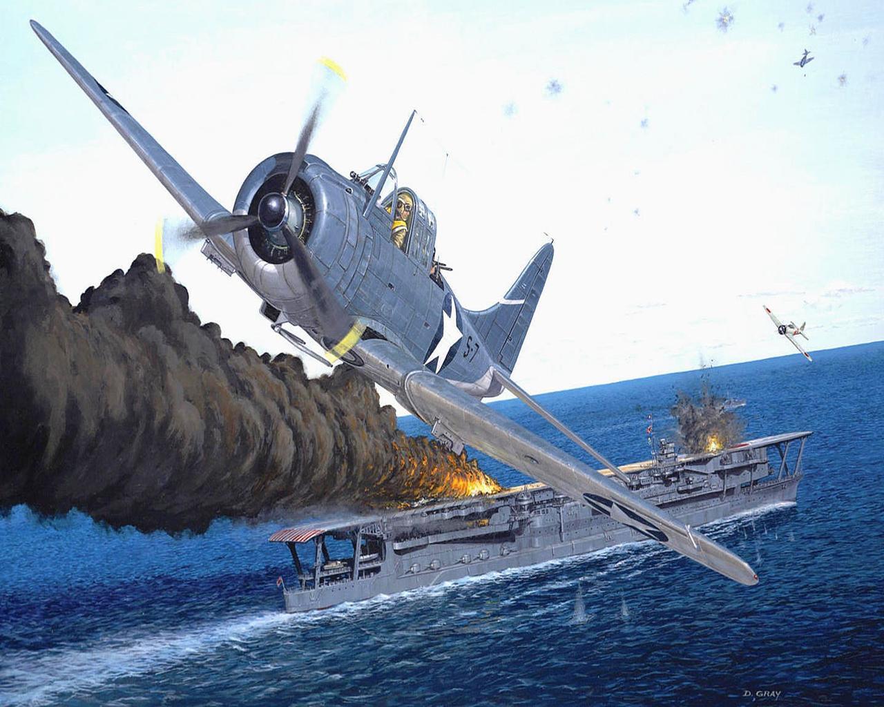 Photos Airplane Battle of Midwey/ IJN Kaga Painting Art Aviation