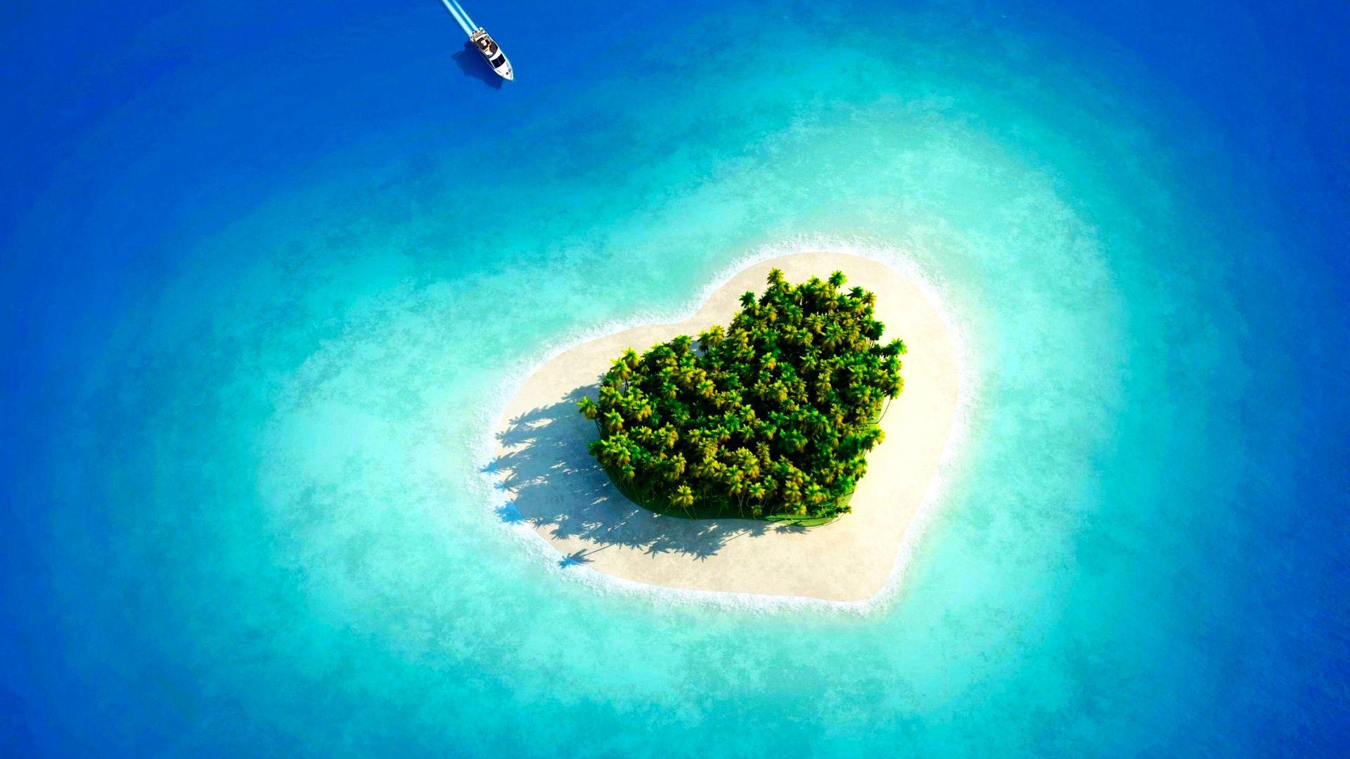 Heart Maldives Summer Sea Wallpaper