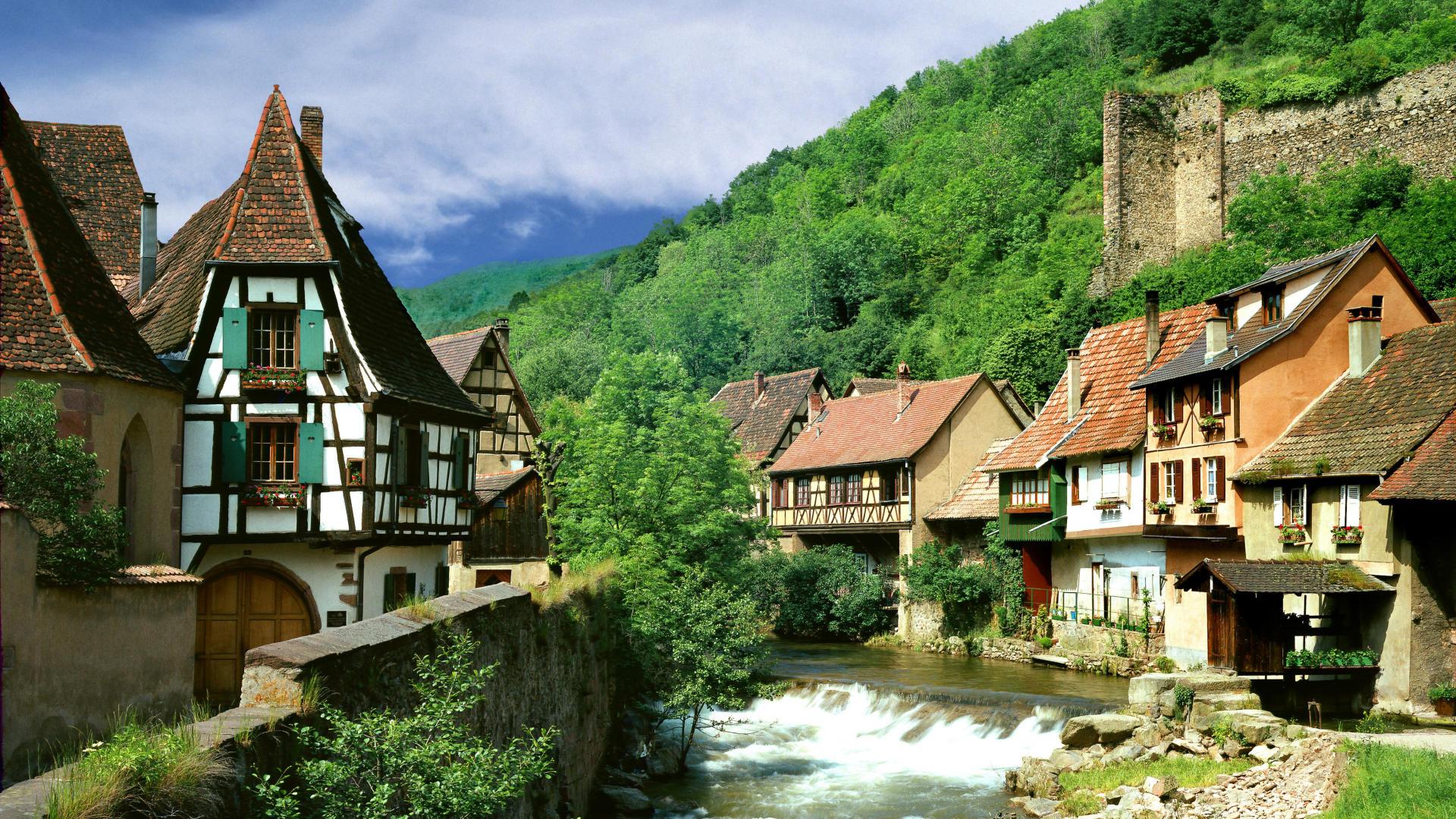 Kaysersberg, Alsace, France widescreen wallpaper. Wide