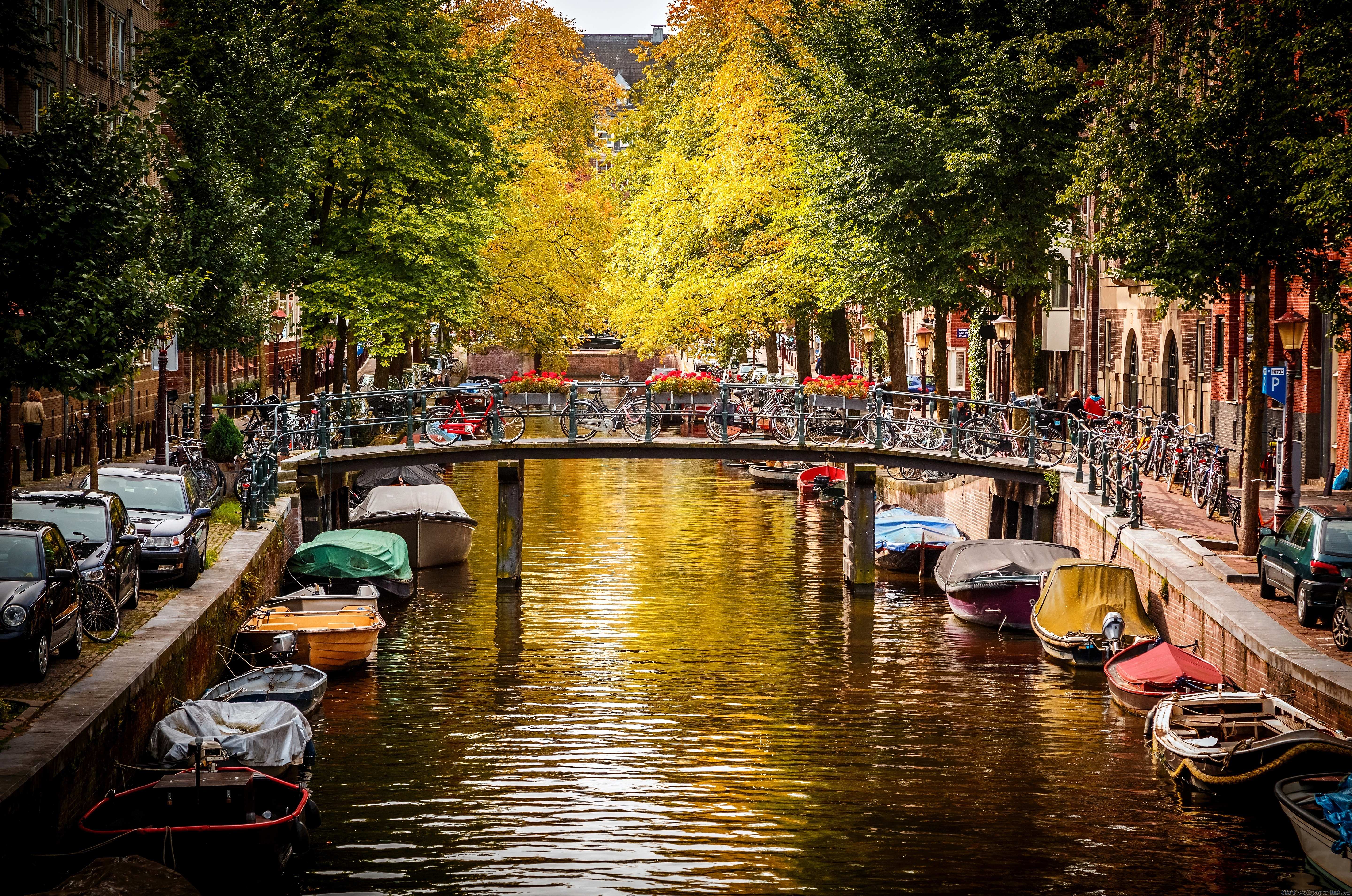 Early Autumn in Amsterdam HD wallpaper. Widescreen picture