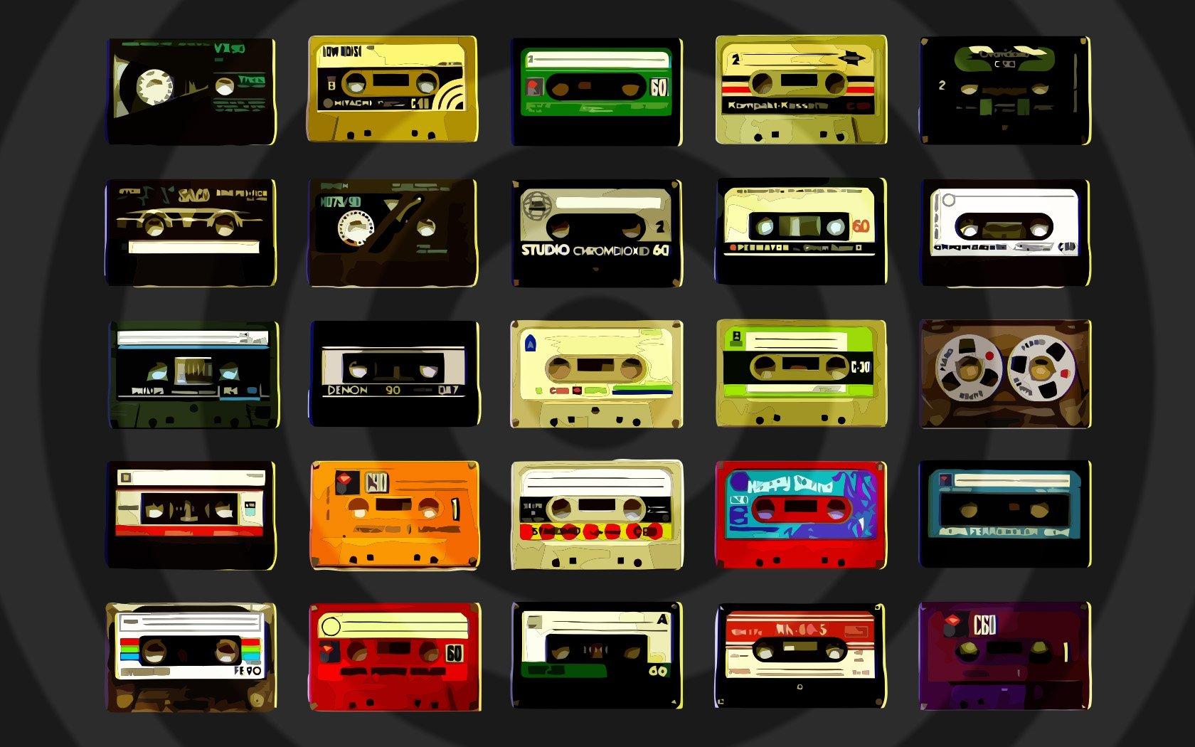 Cassette audio tapes wallpaperx1050