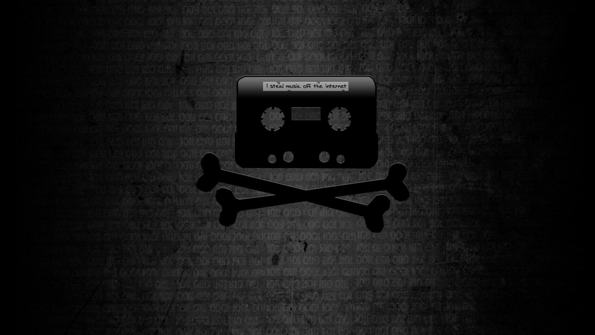 Music Pirate Tape Crossbone White HD wallpaper