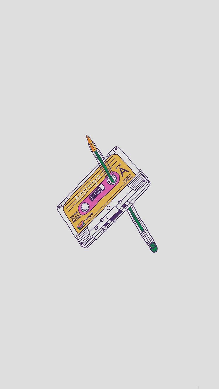Rewind Cassette Tape With Pencil iPhone 6 Wallpaper HD