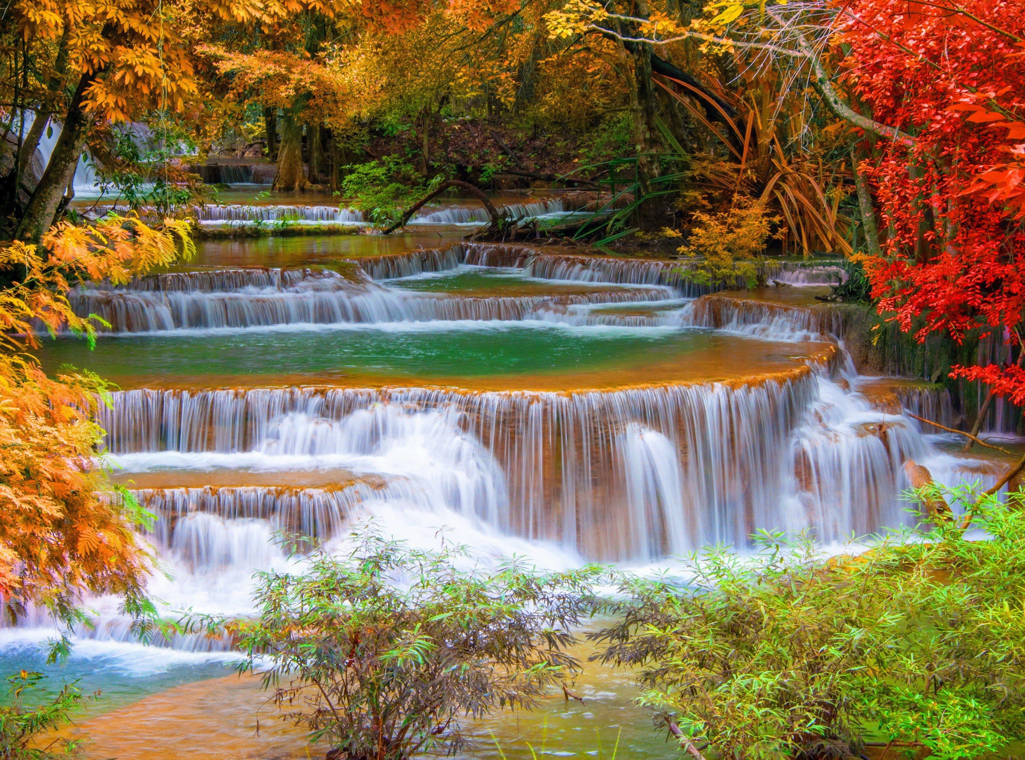 Best Beautiful waterfall landscape in autumn scenary