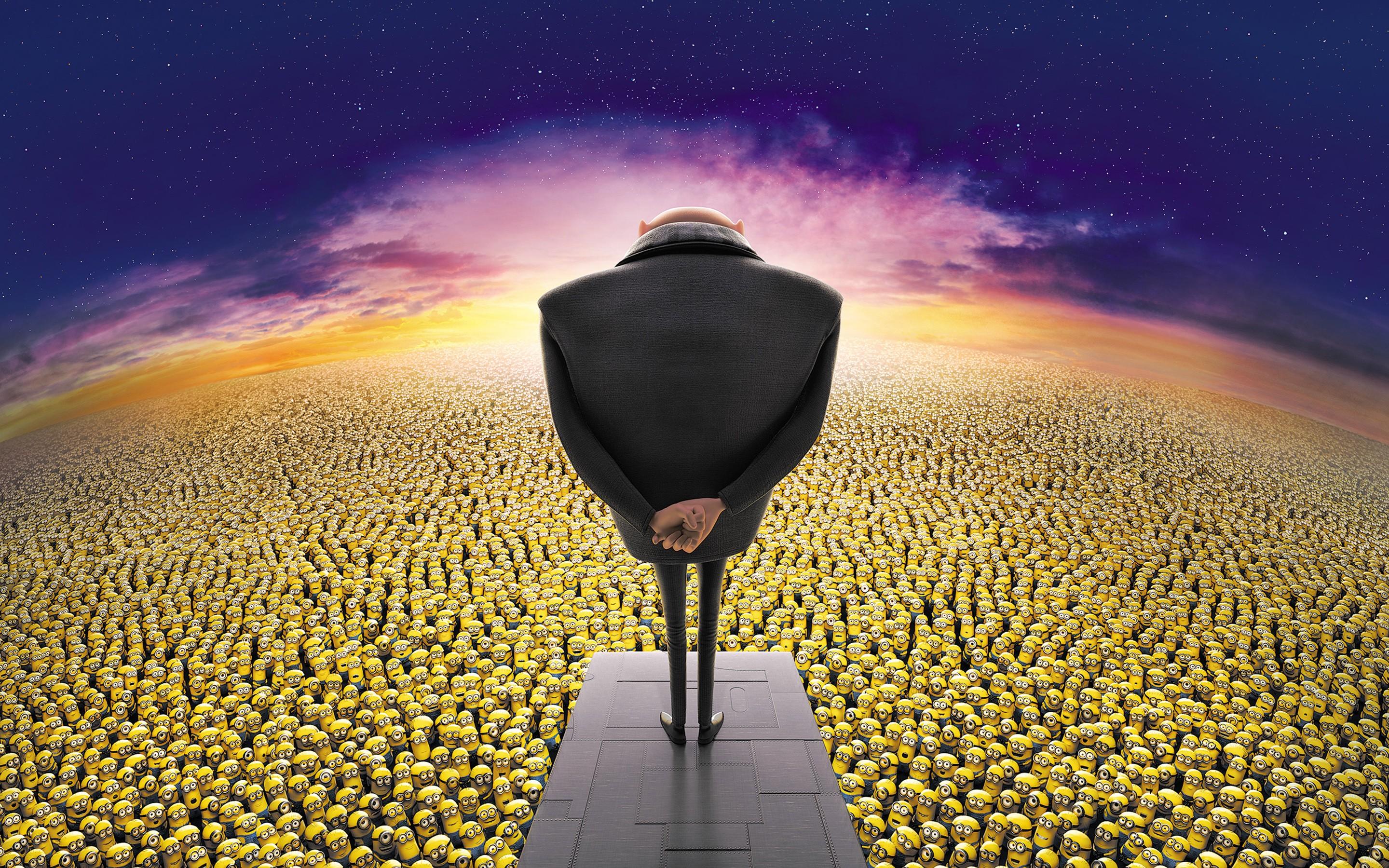 crowd, Despicable Me, Animated Movies, podium, 3D figures