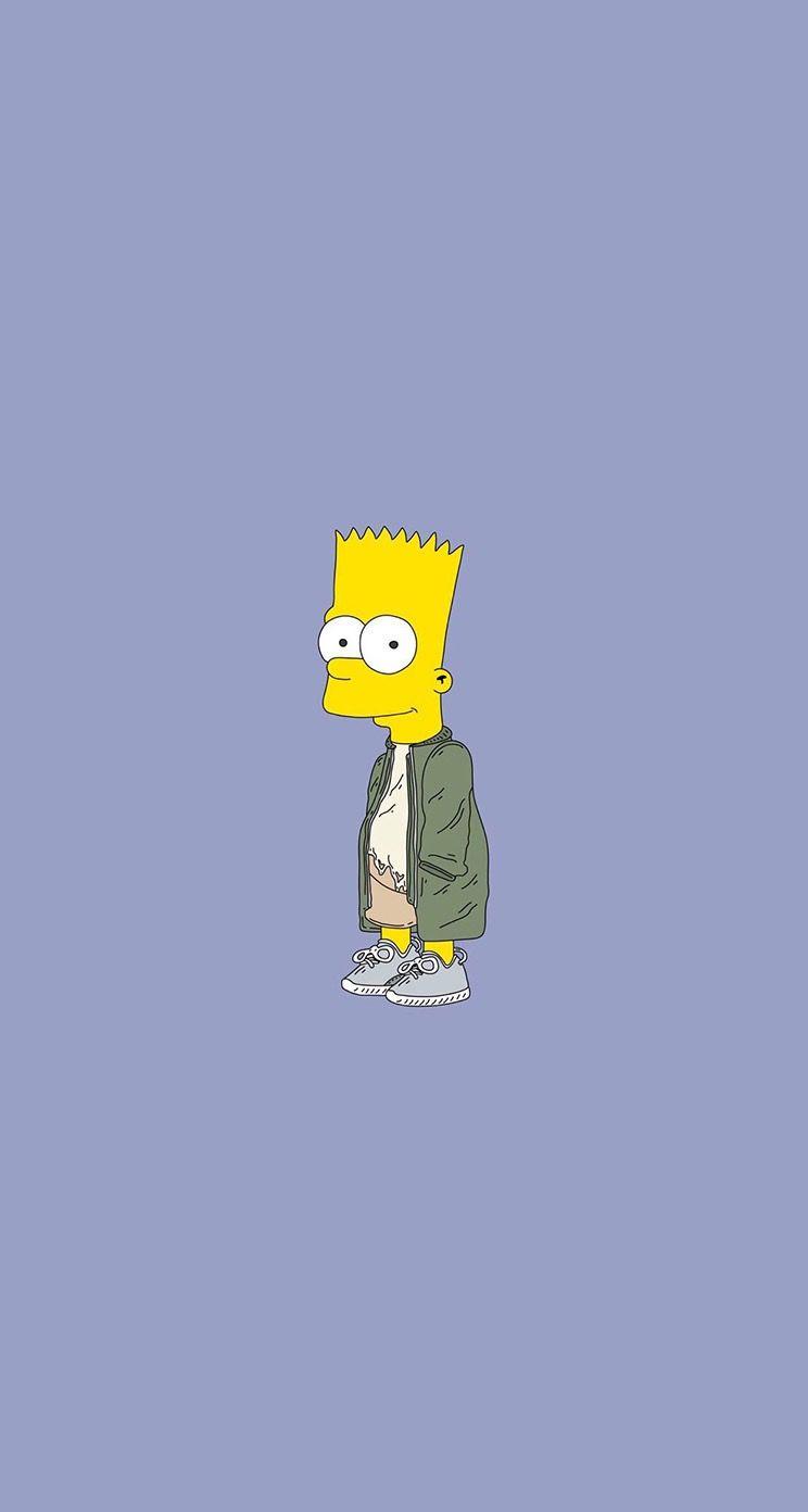 Bart Simpson Blue Background, HD Wallpaper