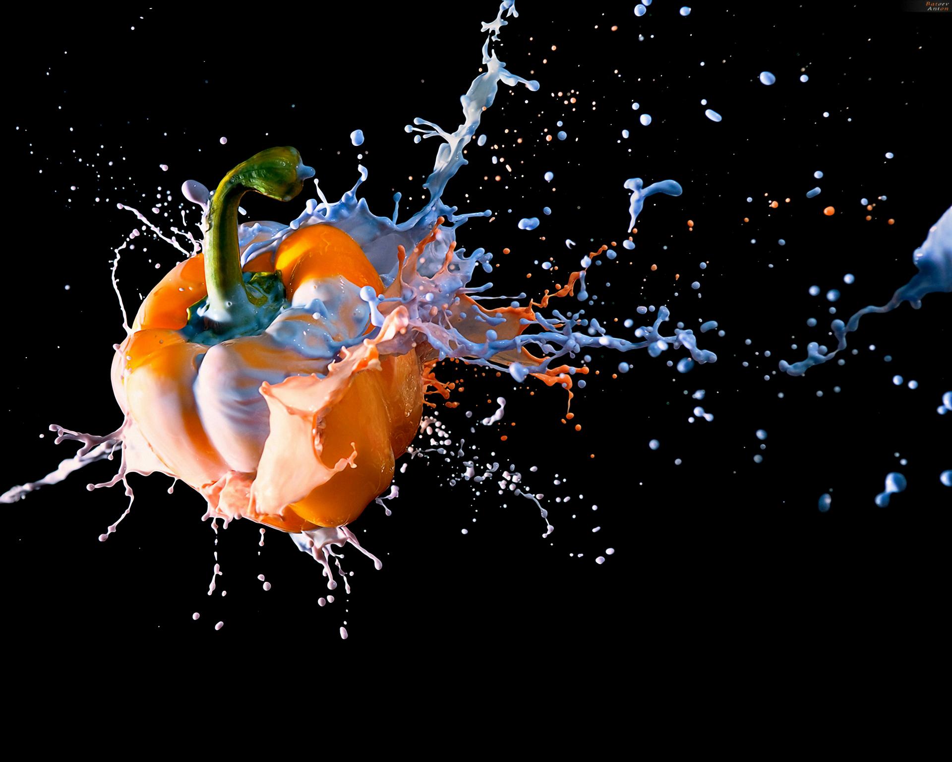 Wallpaper Pepper, Yellow Spray Paint, White. HD Wallpaper