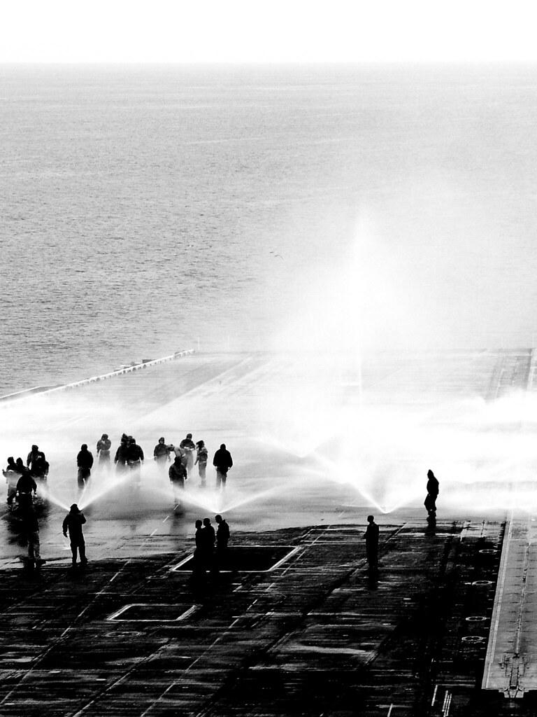Spray Wallpaper. Practicing spraying the deck as a counterm