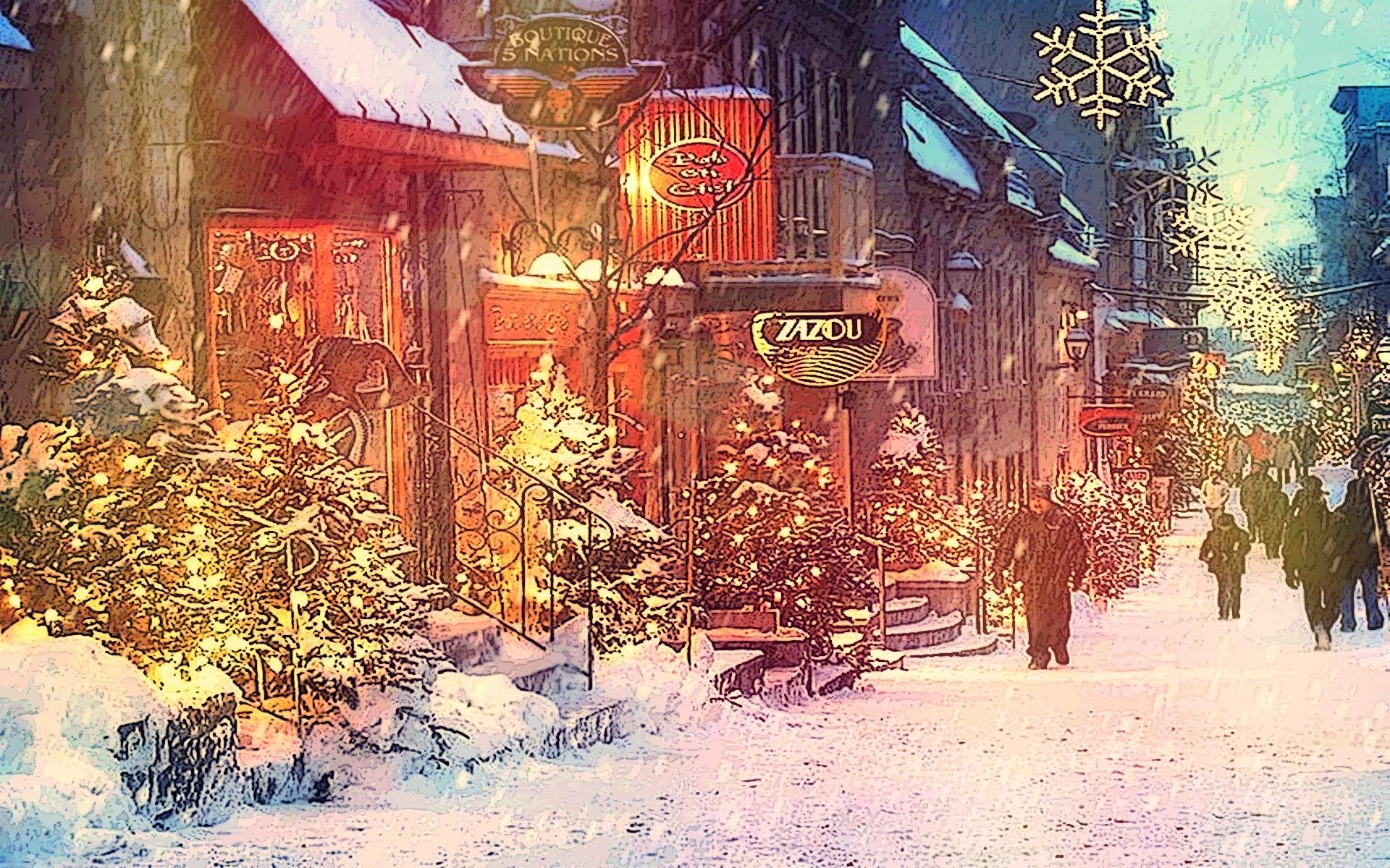 christmas in the city wallpaper