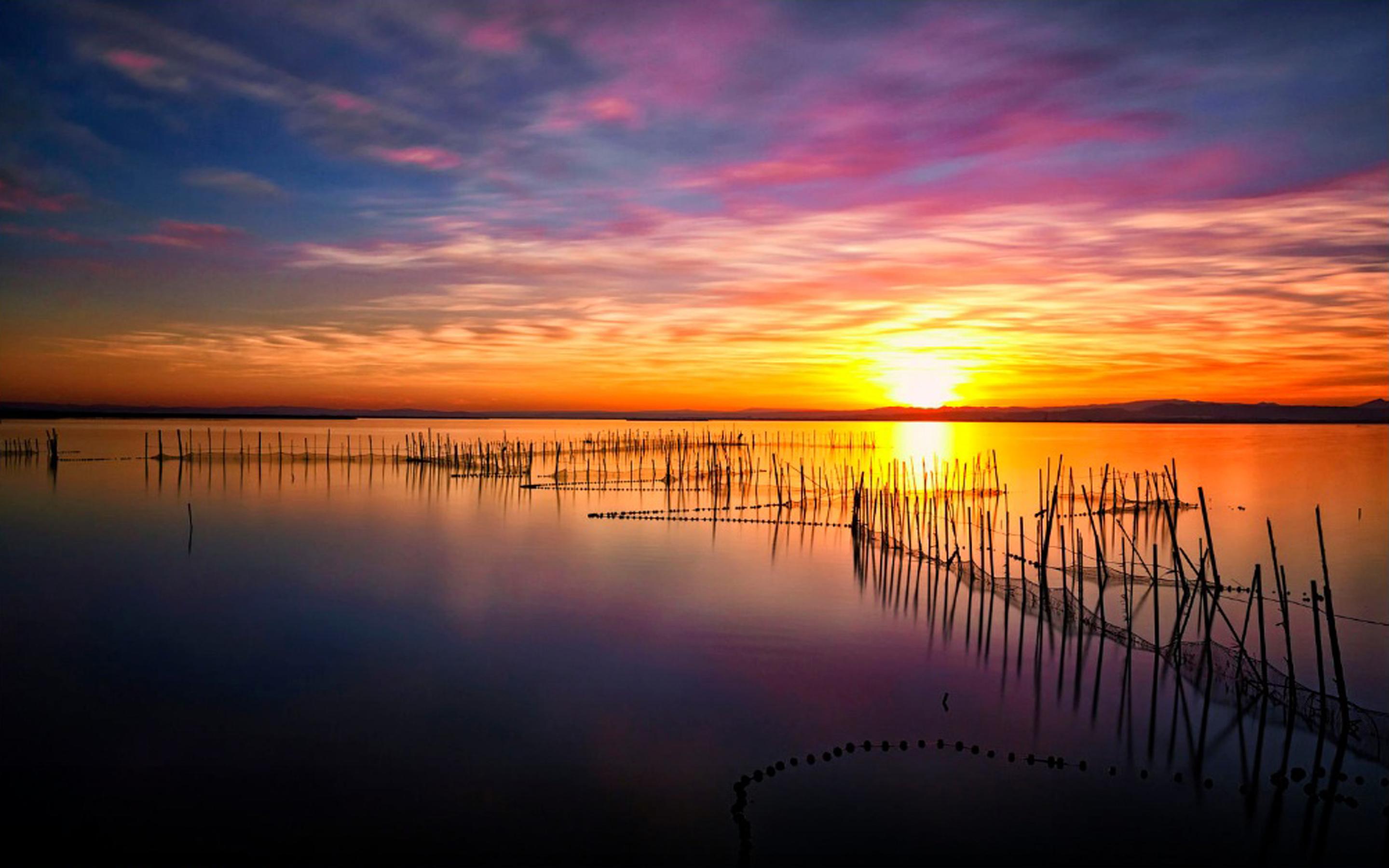 Magical Sunset Albufera Lake HD Wallpaper Download