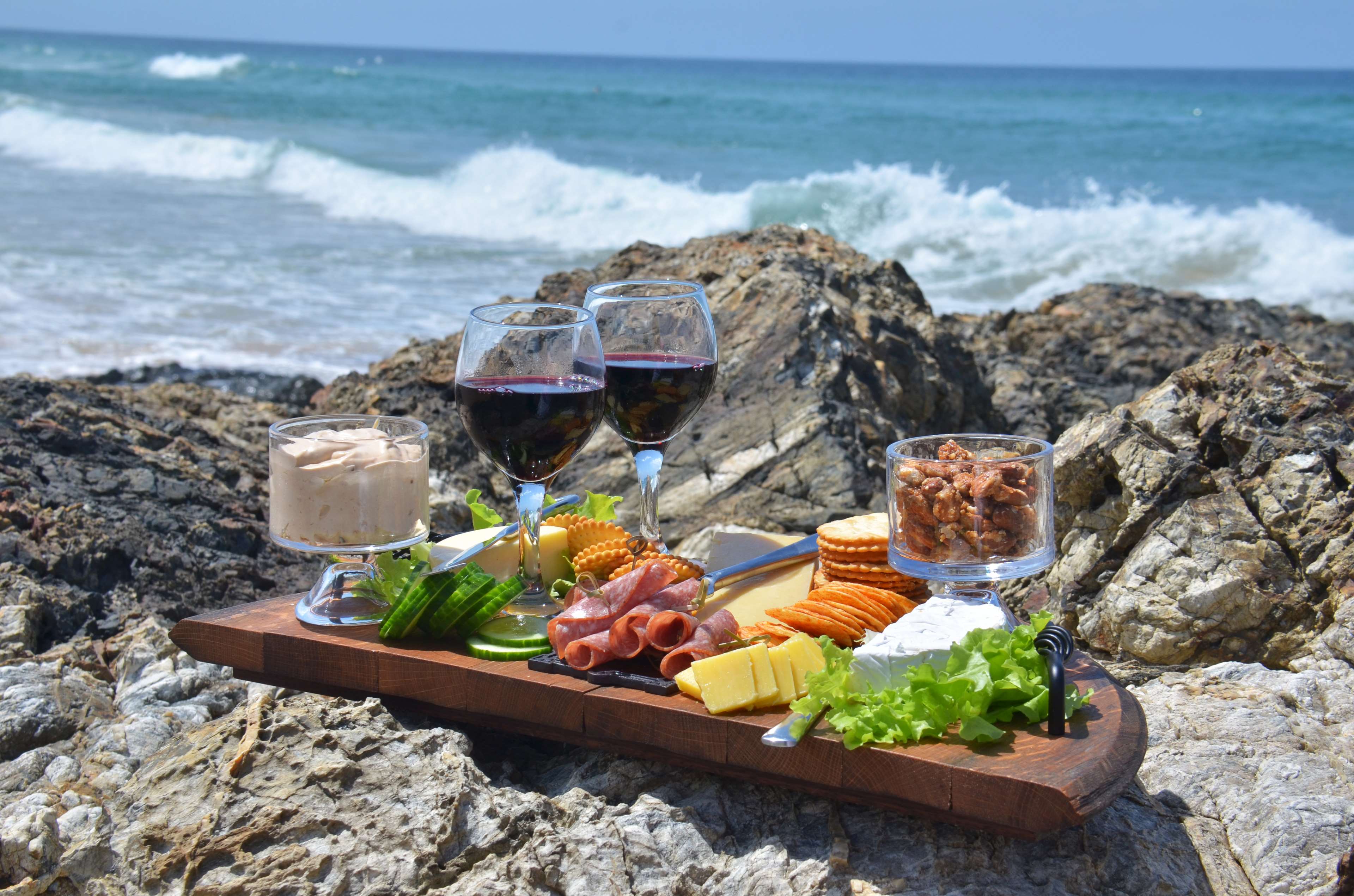 cheese platter, food, waves, wine 4k wallpaper