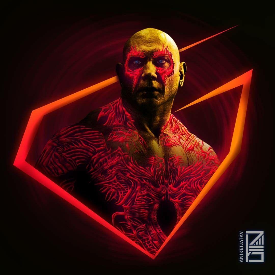 Drax:Marvel Neon Potraits Painting. <*MARVEL*>