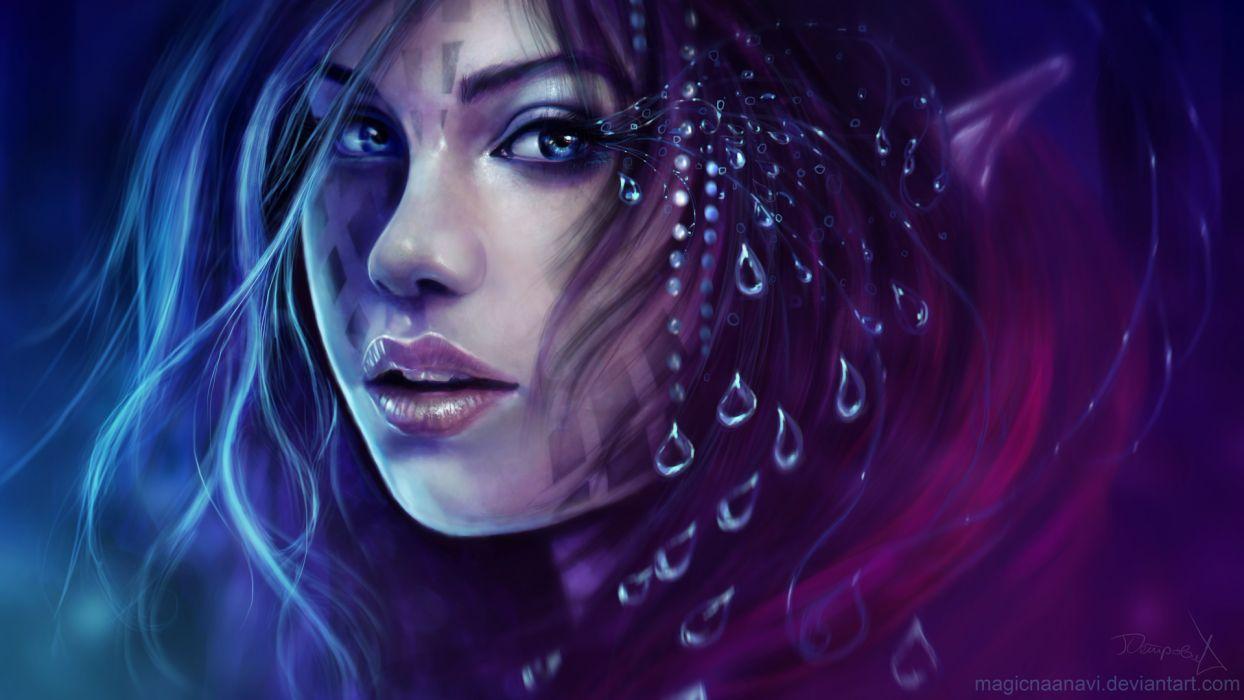 Face Drawing Abstract Purple women girl face wallpaper