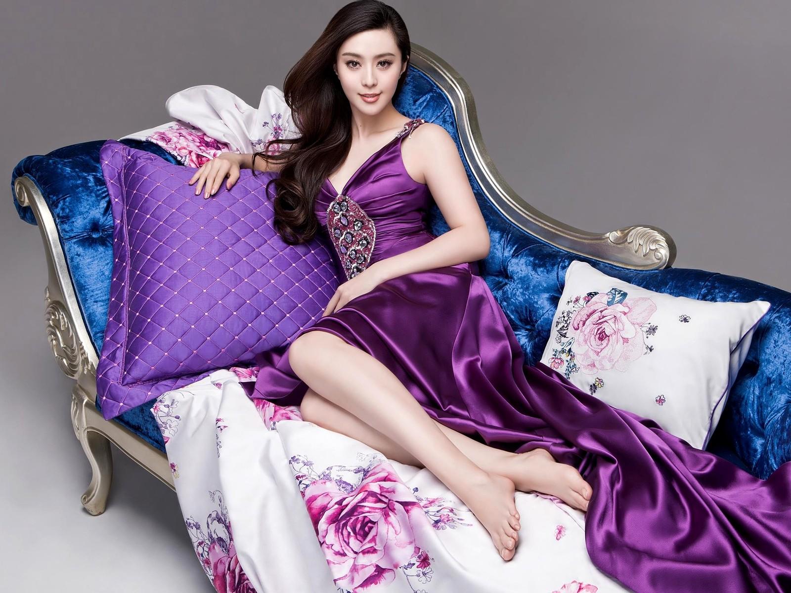 women, purple, asians, long dress wallpaper