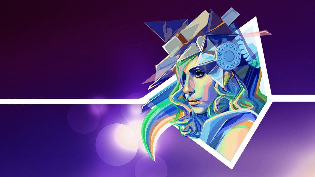 Women music white purple Lady Gaga crystals poker face