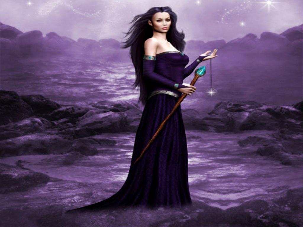 Free download Goth lady in purple wallpaper ForWallpapercom