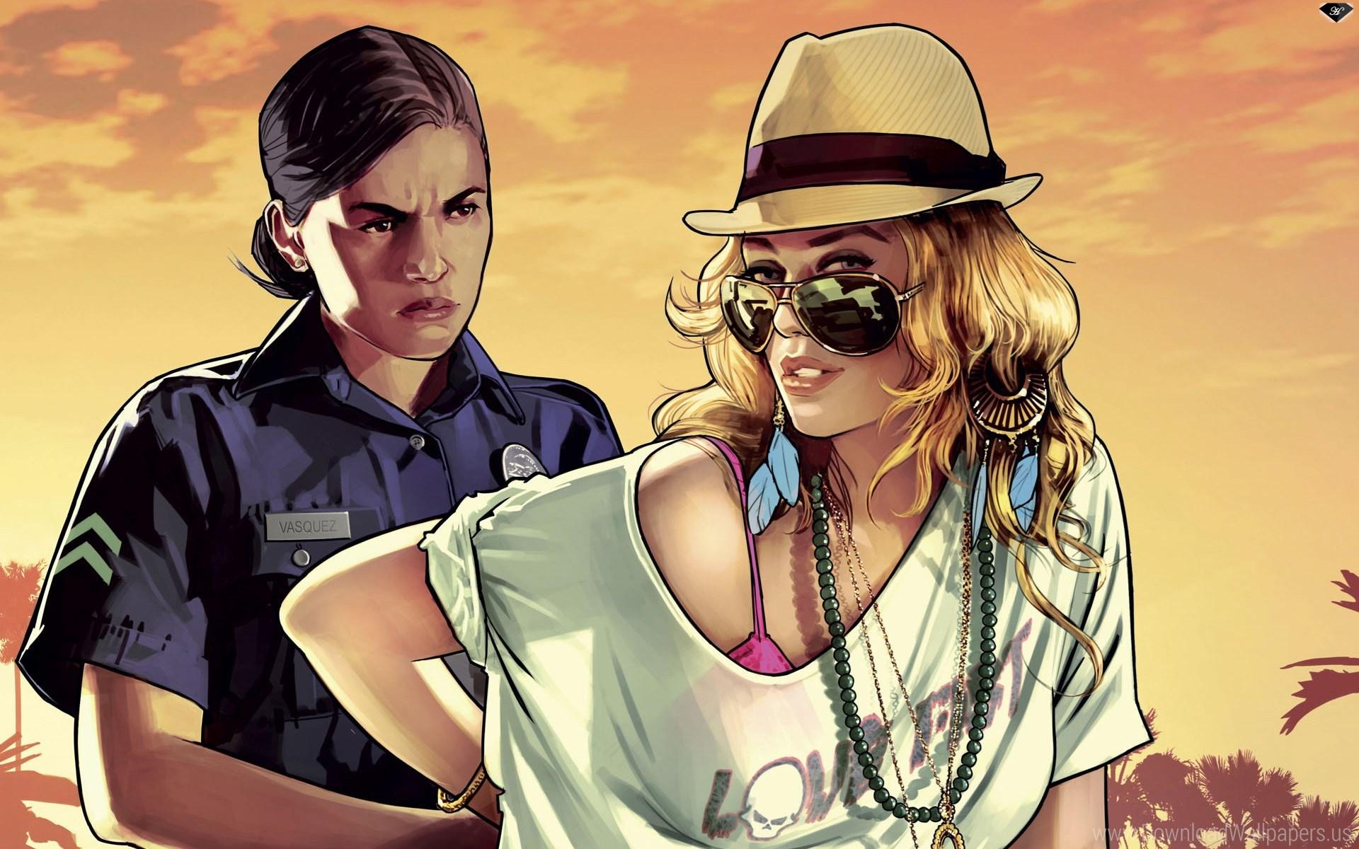 Cop, Girl, Grand Theft Auto V, Gta Police Wallpaper