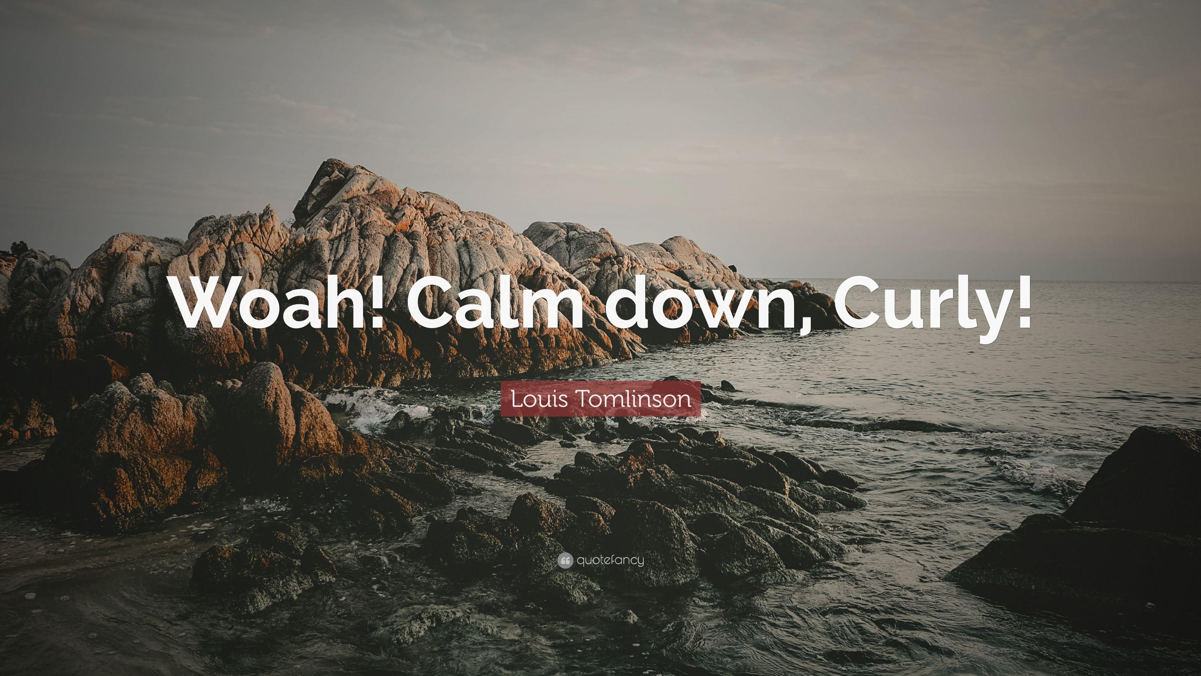 Louis Tomlinson Quote: “Woah! Calm down, Curly!” 7