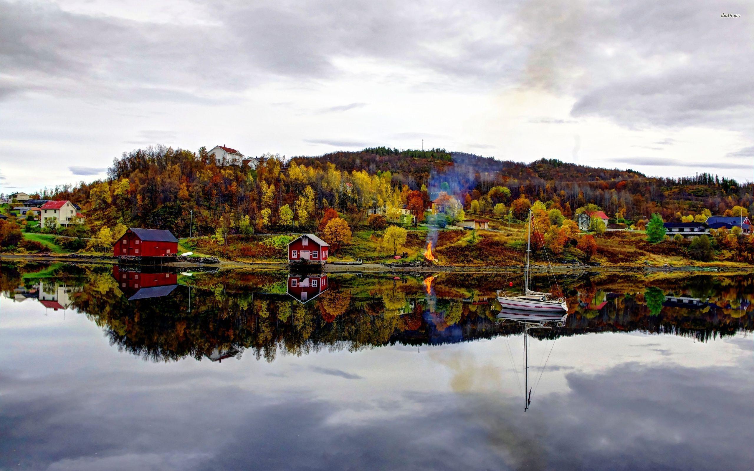Autumn in the Norwegian village wallpaper wallpaper
