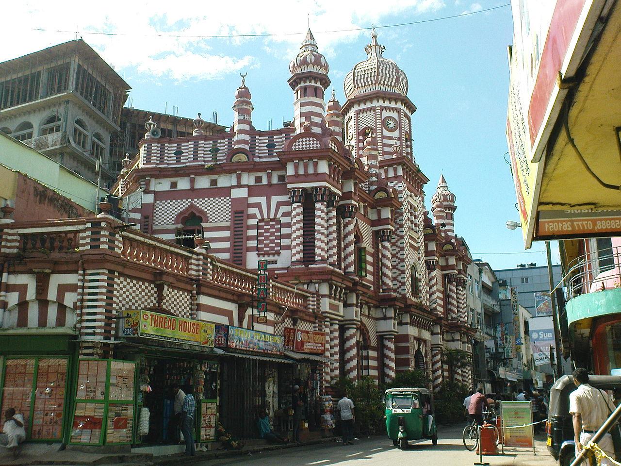 Beautiful Landmark Muslim Mosque in Colombo, Sri Lanka