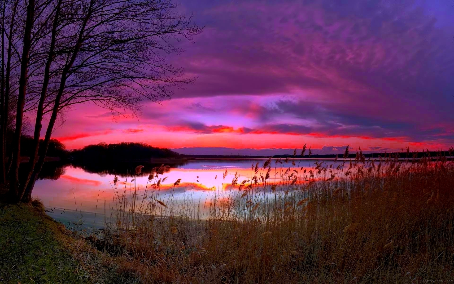 Amazing Purple Sunset wallpaper. nature and landscape