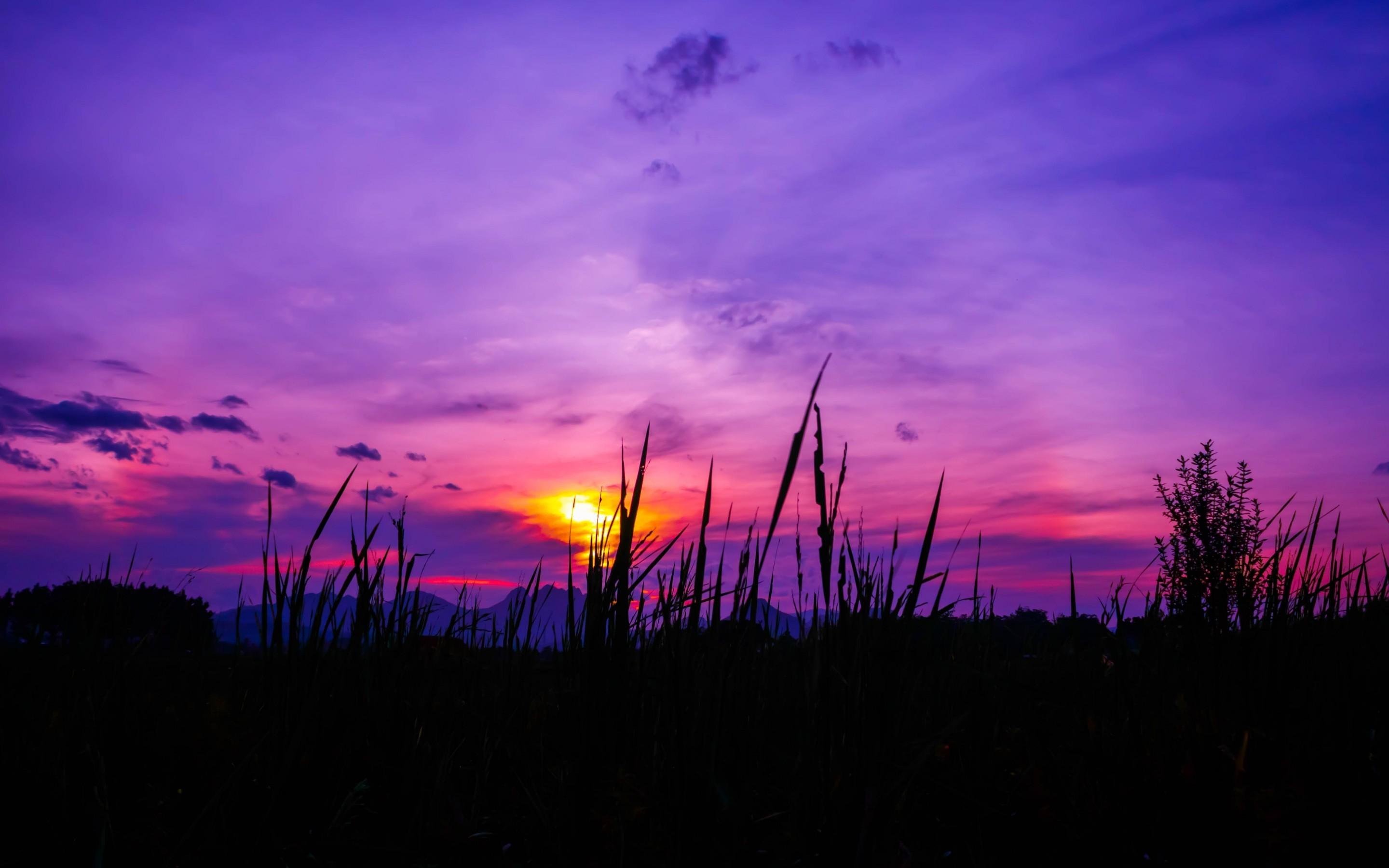 Download 2880x1800 Sunset, Twilight, Clouds Wallpaper