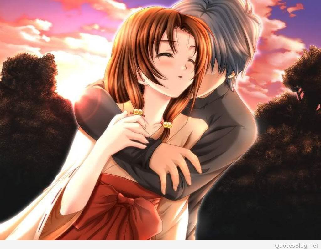 Loving Couple Gif Animated Romantic Anime Couple Hug