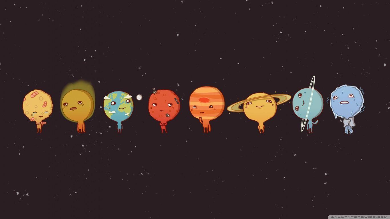Solar System Planets Funny / Wallpaper Wallpaper