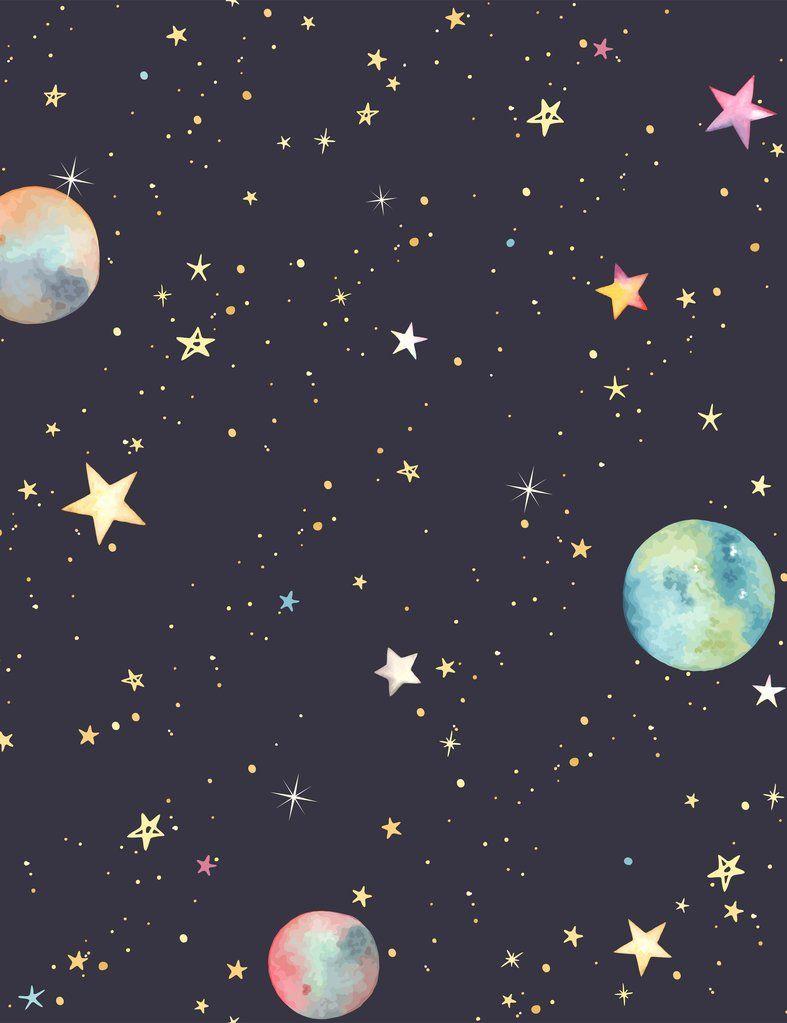 Pattern Colorful Stars And Planets For Baby Photography Backdrop J 0723. Galaxy Wallpaper, Art Wallpaper, Baby Photography Backdrop
